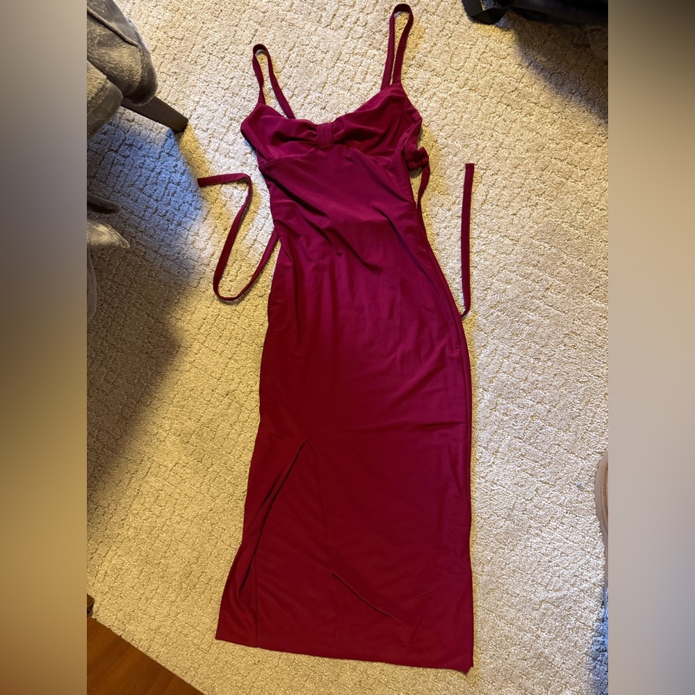 NWT AYM red midi Layla dress - Picture 2 of 7